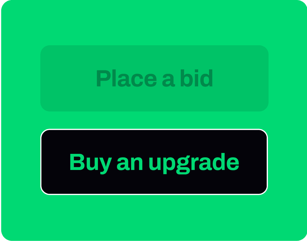 The Buy Upgrade Now option in the Seatfrog app